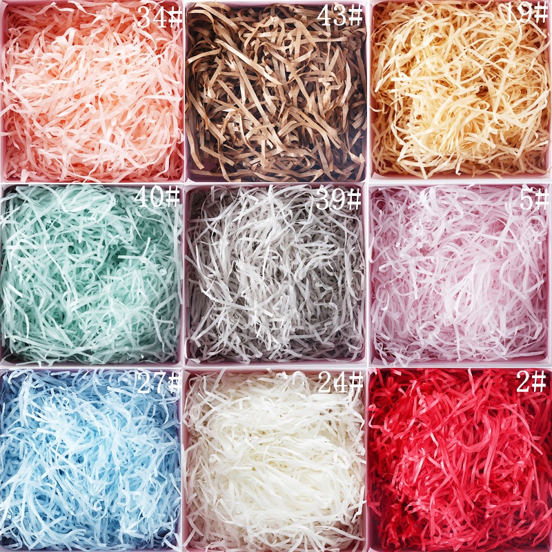 Raffia Shredded Paper Silk Pleated Paper Silk Gift Box Filling Wedding Candy Box Souvenir Ready