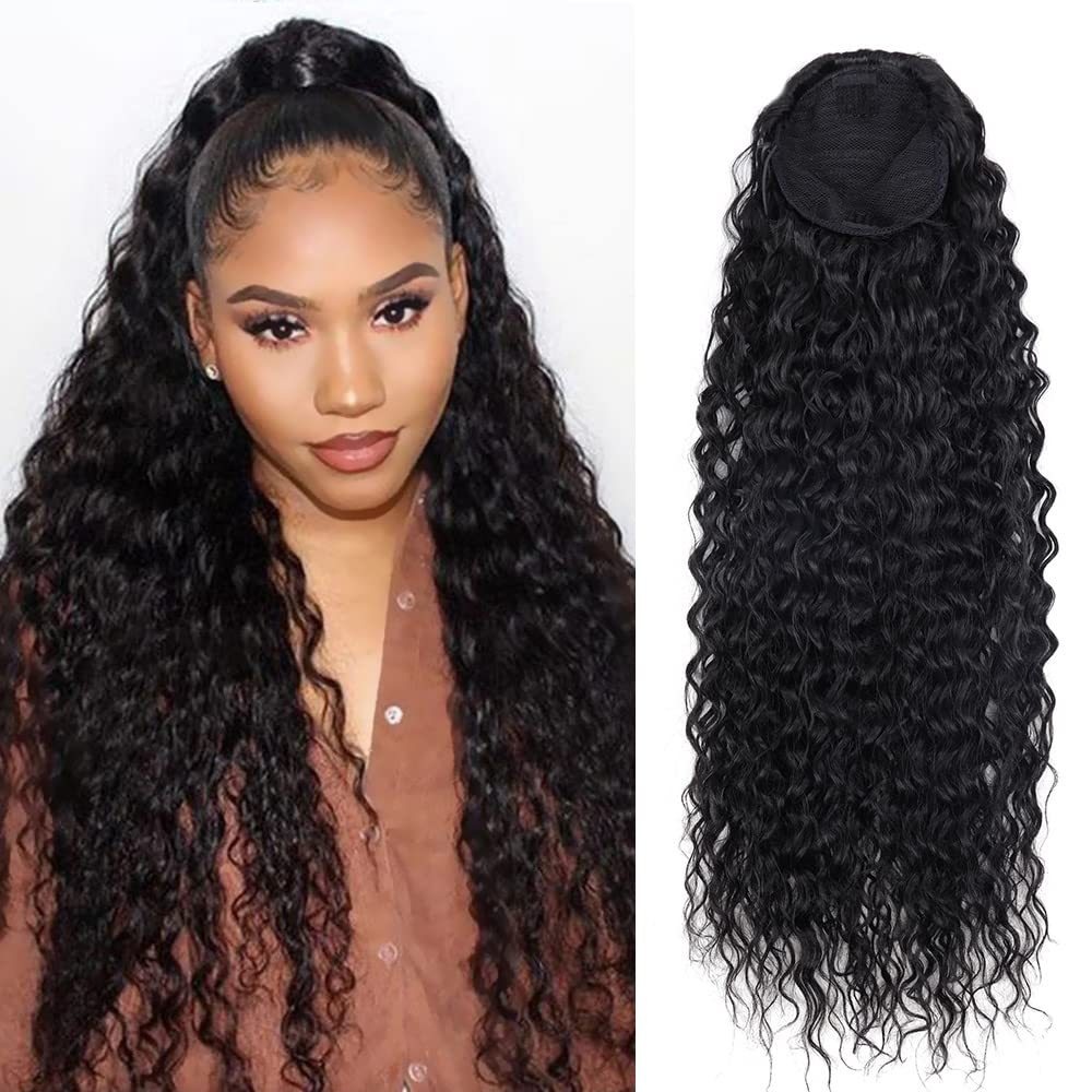 Chemical Fiber Wig Ponytail Drawstring Ponytail Curly Water Curly Hair Ponytail 22 Inch