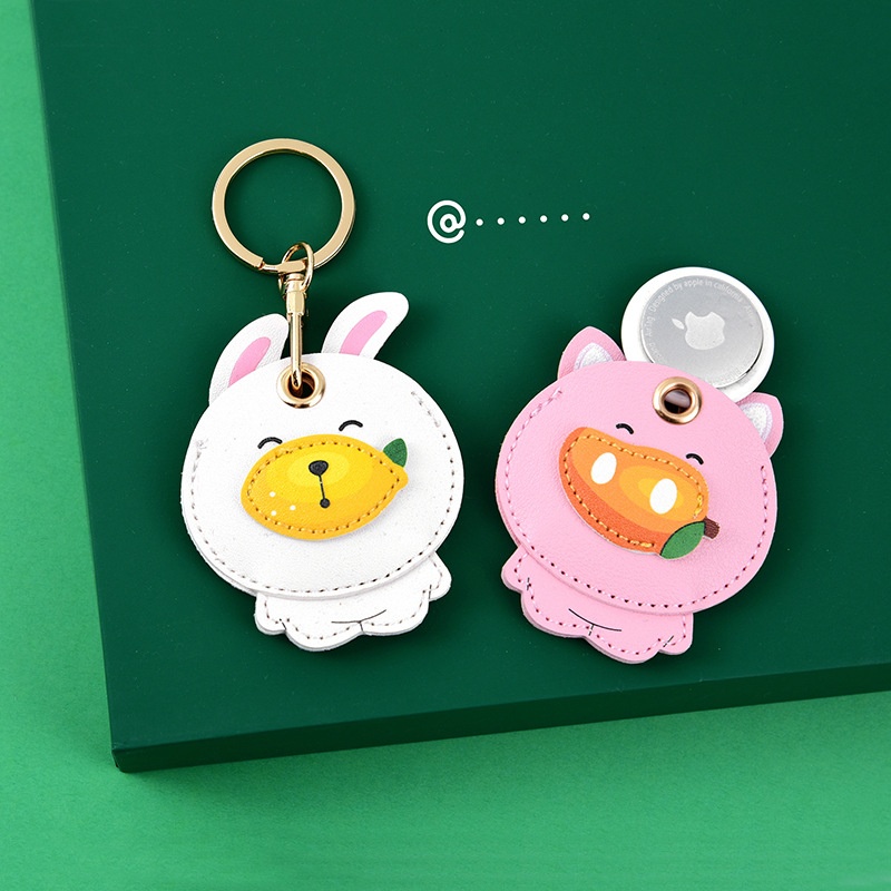 Cute Fruit Animal Access Card Holder Keychain Creative Men And Women Simple PUKeychain Bag Hanging Small Gift