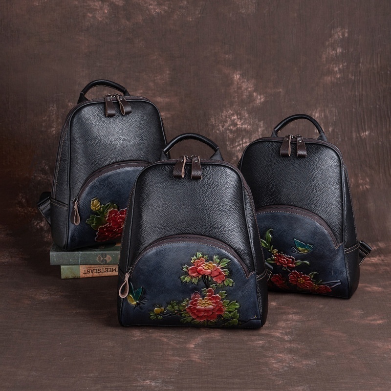 Top Layer Cowhide Retro Style Large Capacity Backpack Direct Shipping Support One Piece Package