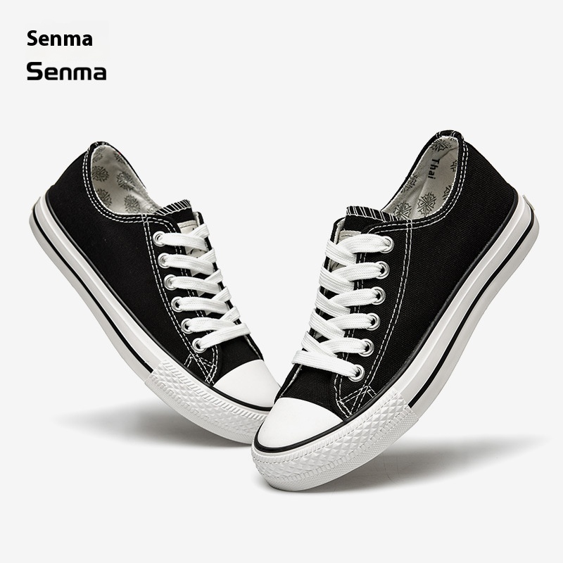 Semir Men's Shoes Spring Canvas Shoes Men's Casual Shoes Korean Style Low-top Student Shoes Couple Shoes Breathable Lace-up