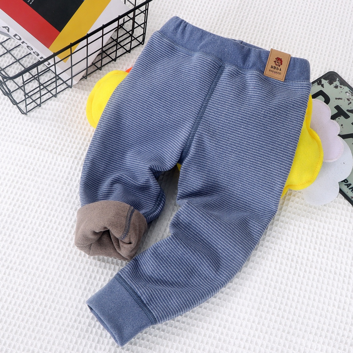Autumn And Winter Children's Thickened Leggings For Boys And Girls Double-layer German Velvet Autumn Trousers For Middle And Large Children And Babies Warm Pants