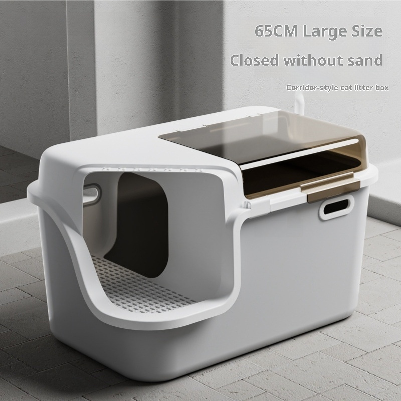 Corridor Cat Litter Basin Fully-enclosed Oversized Splash-proof Deodorant Flip-proof Elevate Cat Toilet