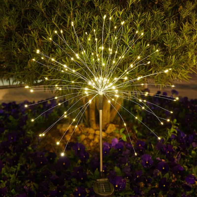 Solar Fireworks Ground Light LEDGarden Lawn Light Waterproof Decorative Dandelion Ground Light
