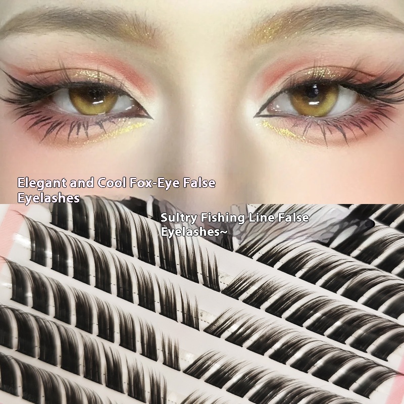 Flat And Cold Eyelashes Self-d Fox Eyelashes Cartoon False Eyelashes Thick And Curly European And American Segmented Eyelashes