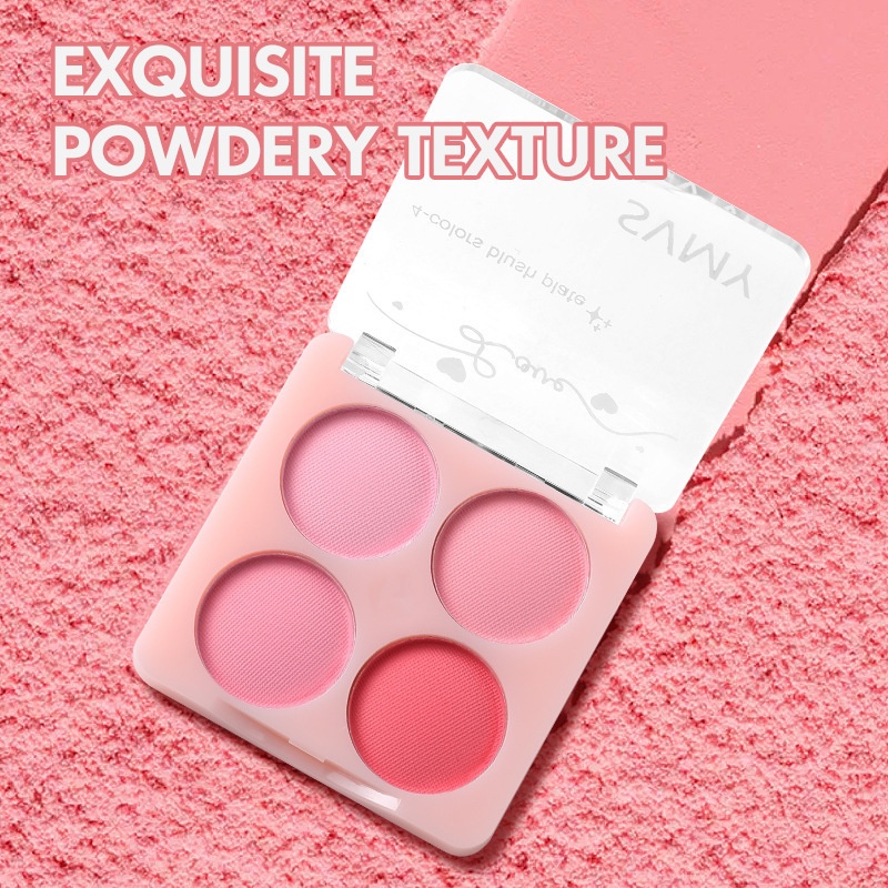 [Export Only-cross Border] Svmy Natural Nude Makeup Delicate Peach Fine Flash Matte Four-color Blush