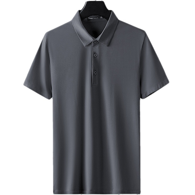 Light Luxury Senior Modal Ice Silk Polo Shirt Men's Summer Lapel Business Short-sleeved T-shirt