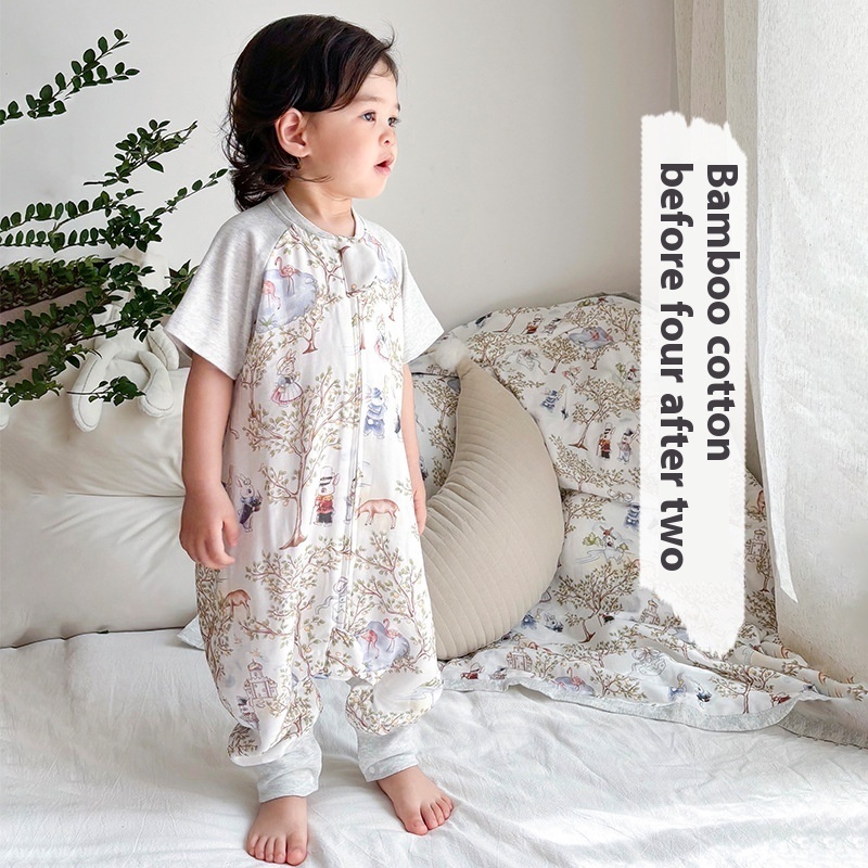 Beiyi's Four-layer Six-layer Bamboo Cotton Gauze Sleeping Bag For Infants And Young Children To Prevent Kicking And Jumping,Baby Children's Jumpsuit