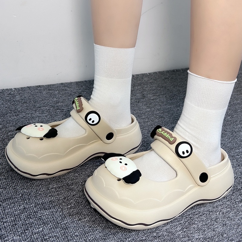 Summer Cartoon Dog Baotou Hole Shoes For Women EVAThick Soles Stepping On Shit Feeling Can Be Worn Outside Slippers Home Versatile Sandals