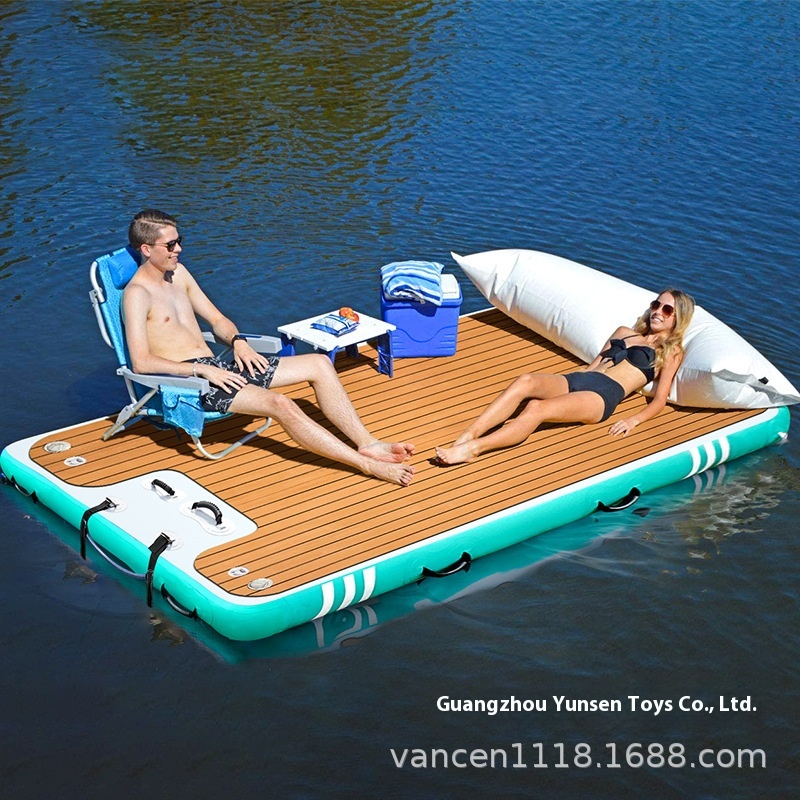 Inflatable Floating Platform EVA Anti-slip Mat Recliner Yacht Docking Pontoon Dock Floating Bed Floating Row Fishing Platform