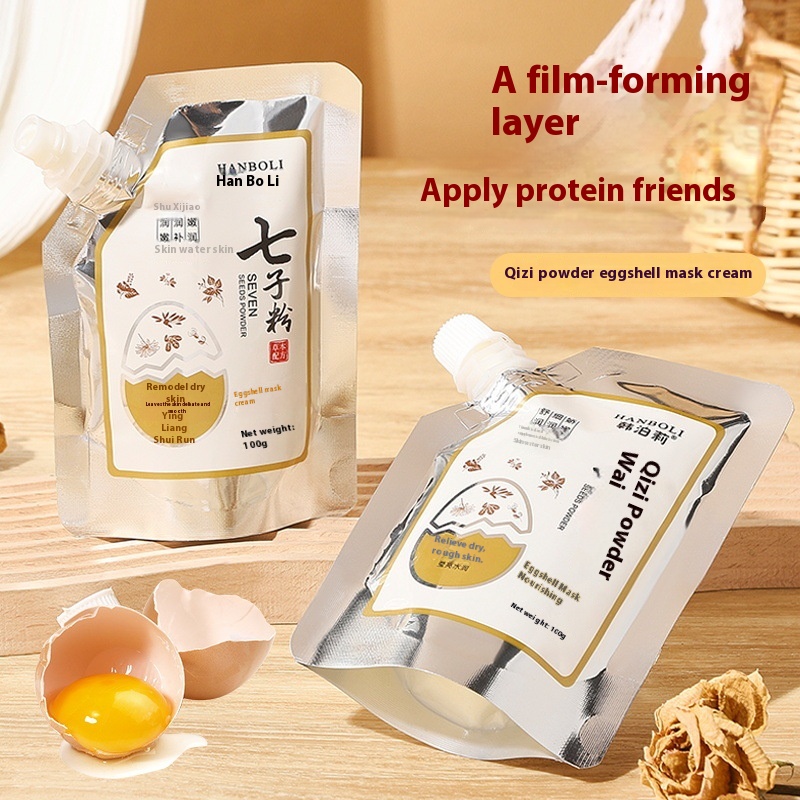 Hanboli Seven-seed Powder Eggshell Mask Cream Moisturizing Brightens Skin Tone Smear Mask Herbal Formula Soft Mask Cream