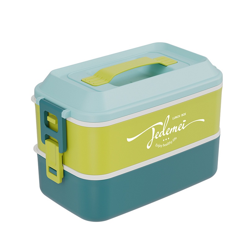 European-style Portable Double-layer Stainless Steel Lunch Box Divider Lunch Box For Students And Office Workers Divider Lunch Box