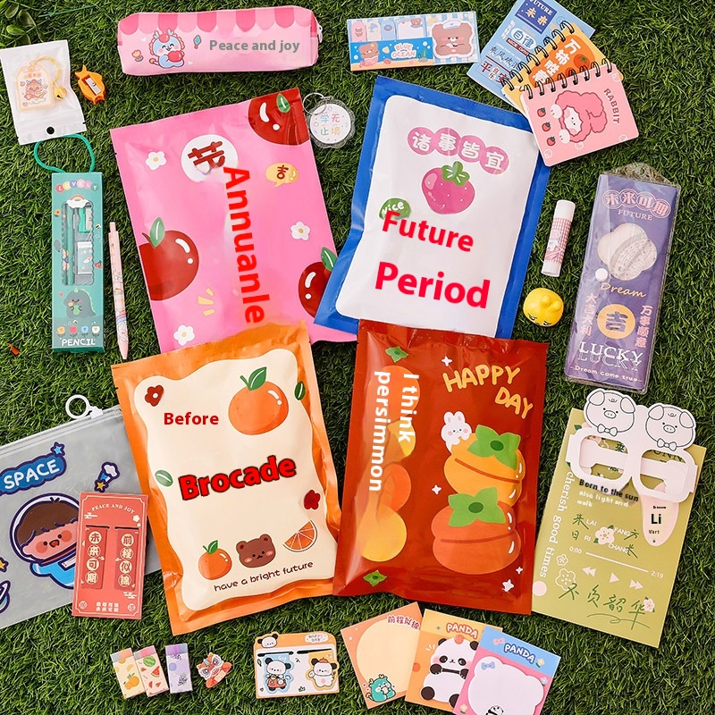 Creative Fruitpirational Text Blind Bag Children's Learning Stationery Set Gift Package Surprise Stationery Blind Box Small Gift