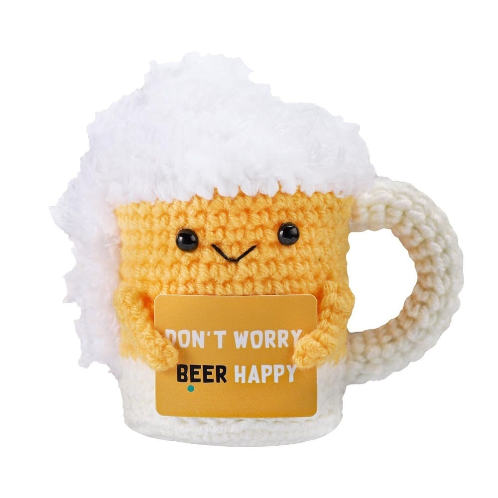 Explosions Cartoon Beer Holding Card Series Positive Energy Pure Hand-woven Finished Pirational Decompression Wool Doll