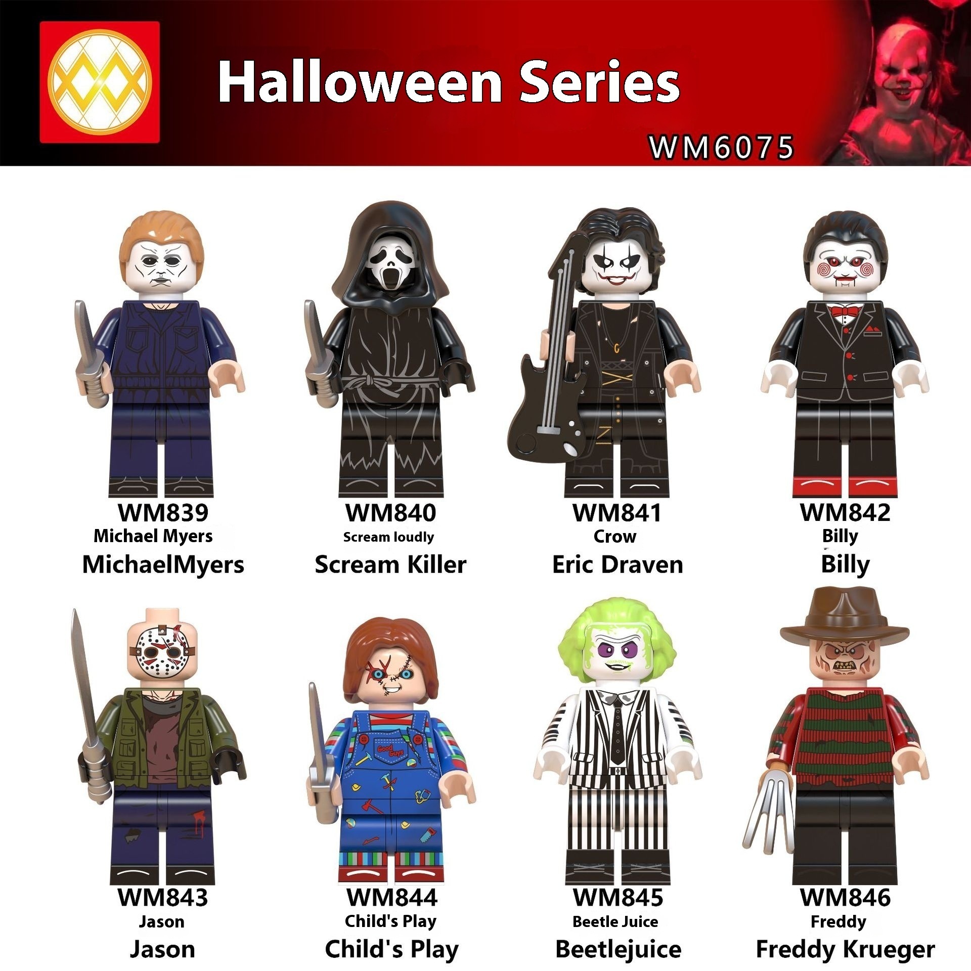 Foreign Trade Exclusive For WM 60.75 Million Holy Festival Series Horror Doll Building Blocks Assembled Doll Compatible With Pingao Xinhong Foreign Trade
