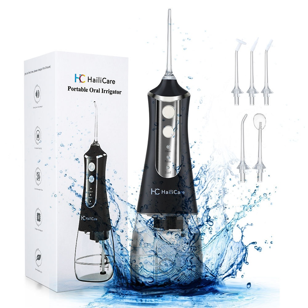 Large Capacity Electric Water Flosser Household300ml Rechargeable Tooth Cleaner Portable Handheld Water Flosser
