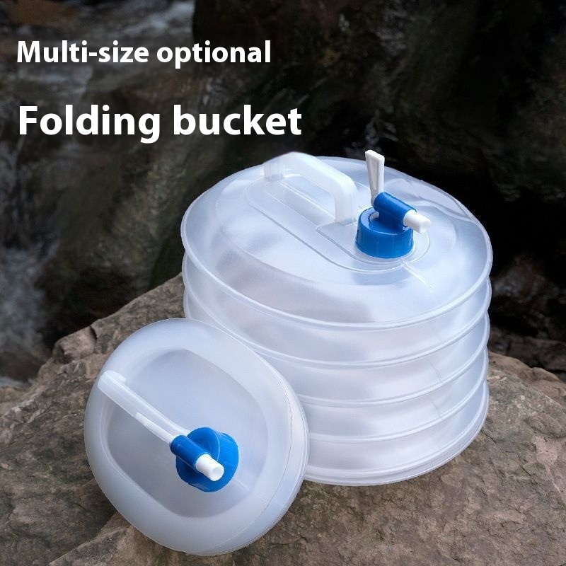 Folding Outdoor Water Bucket Camping Water Bucket Large Capacity Water Storage Bucket,Portable With Faucet PEWater Bucket