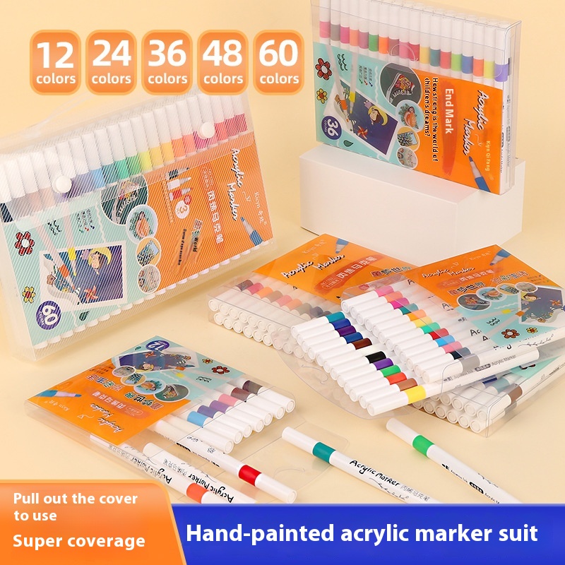 Acrylic Marker Pen Color Waterproof Quick-drying Children's Hand-painted Diy Art Graffiti Set Large Capacity Color-proof