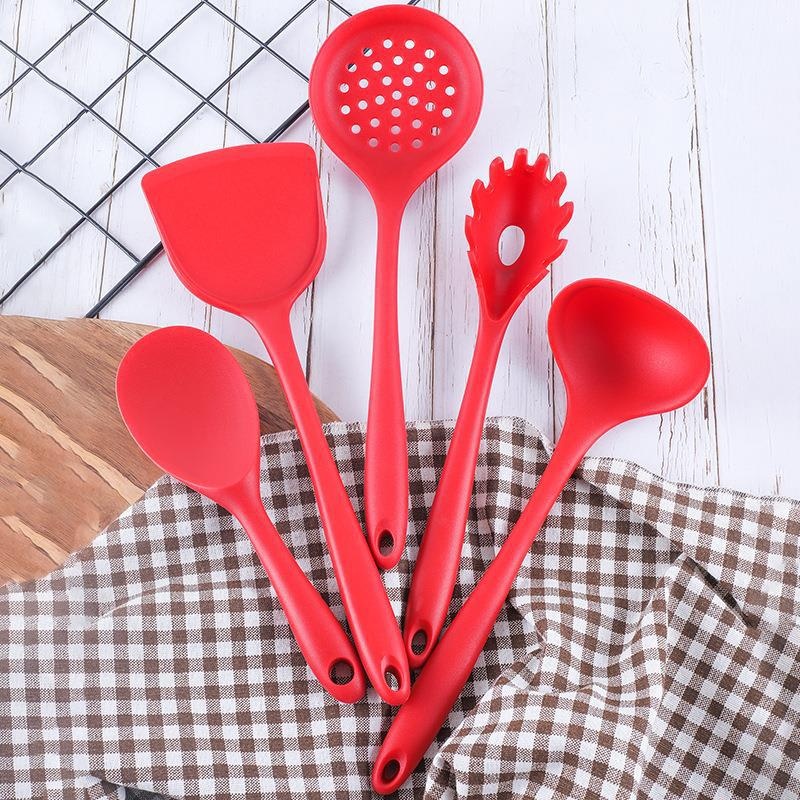 Silicone Kitchenware Five-piece Set FDAMaterial Spatula Soup Spoon Kitchen Non-stick Cooking Spoon Spatula Set