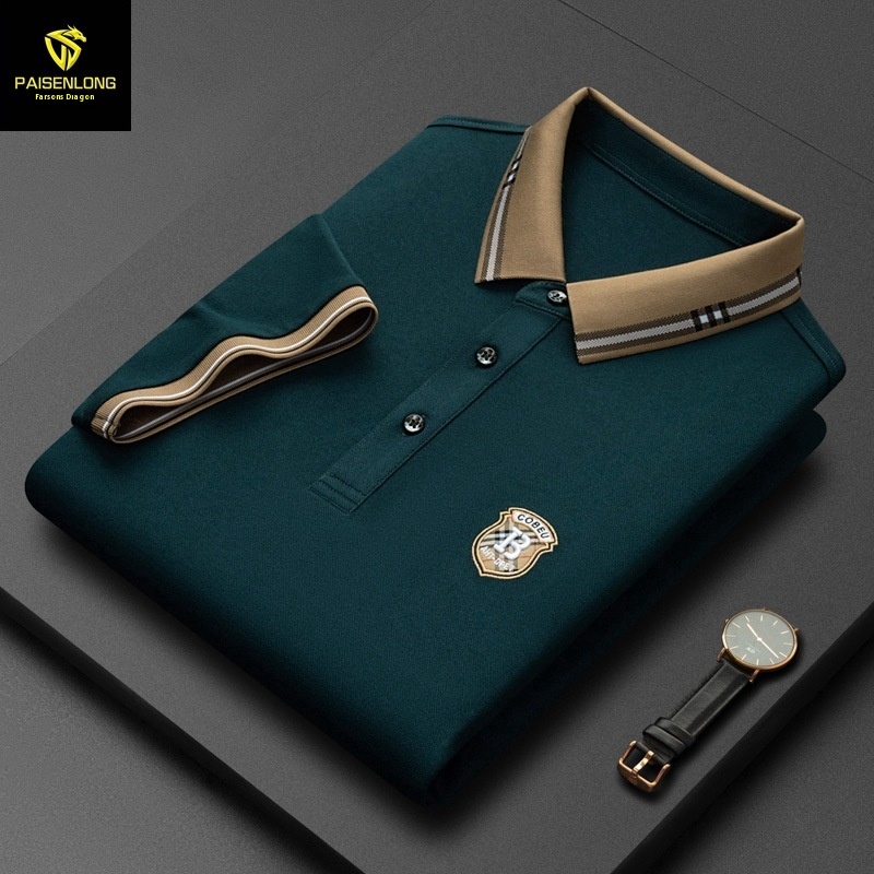 Paisonlong Summer Tops Men's T-shirts Mature Men's Short-sleeved T-shirts Polo Shirts Men's Short-sleeved Tops