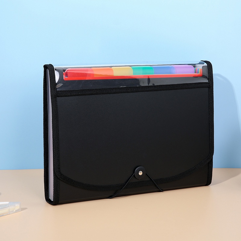 PVCPerspective Accordion Bag Large Capacity Office Document Bag Rainbow Edging Multi-layer Classification Folder
