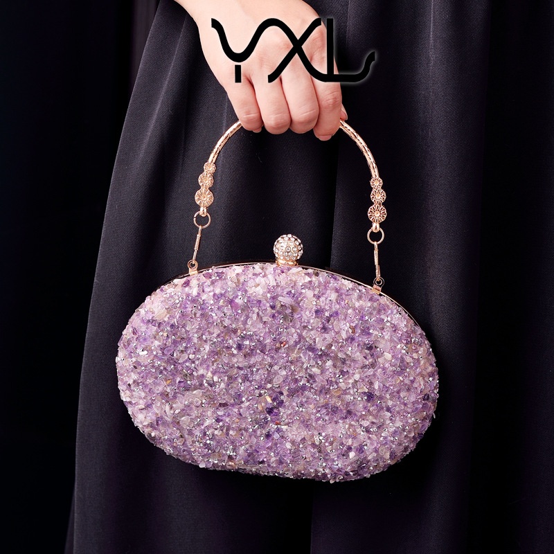 Diamond Evening Bag Round Diamond Evening Bag Handle Bag Banquet Bag