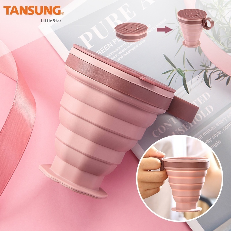 Folding Silicone Cup Portable Octagonal Folding Water Cup Foldable Telescopic Cup