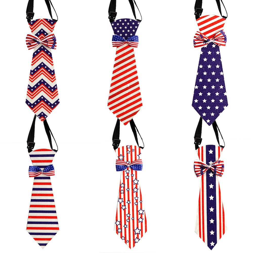 Independence Day American Patriotic-themed Party Knotless Tie