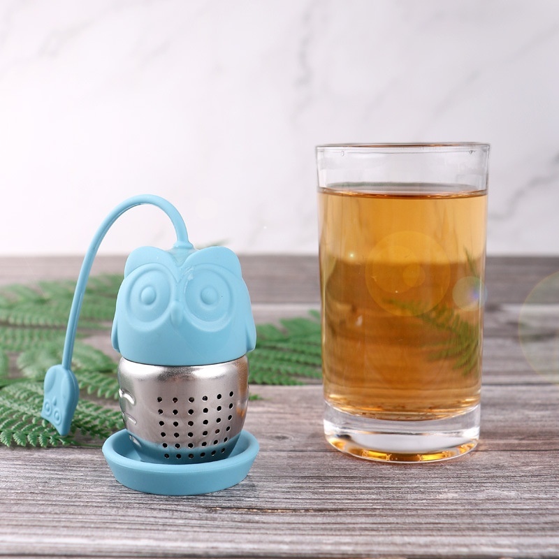 Stainless Steel304 Food Grade Silicone Owl Tea Bag Tea Maker Tea Strainer Creative Tea Filter