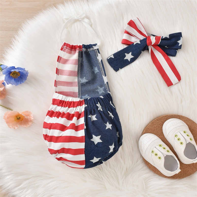 American Independence Day Flag Infant Romper Baby Clothing