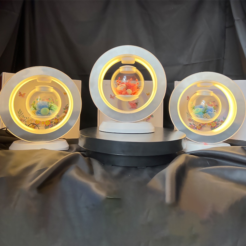 Eternal Flower Magnetic Levitation Table Lamp Touch Light Bluetooth Speaker Valentine's Day Furniture Bedroom Creative Gift