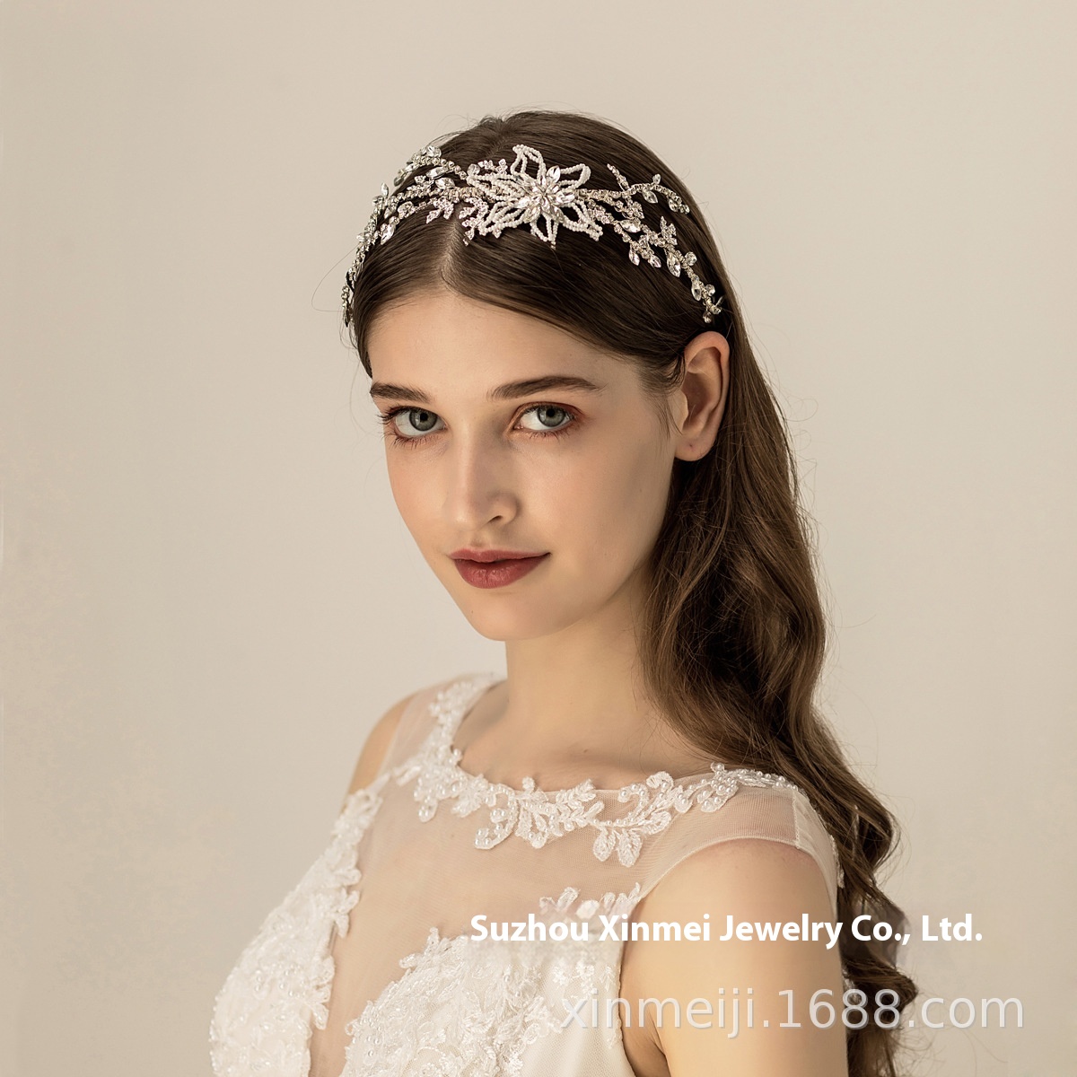 O530 Millet Bead Flower Multi-branch Chain Bridal Hair Accessories Headband Bridal Photo Headdress Wedding Banquet Dinner Accessories