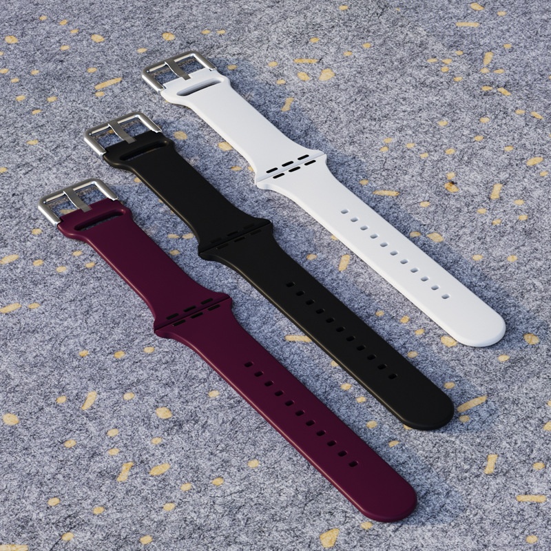 Suitable For Apple Watch7th Generation Apple Watch Monochrome Silicone Strap Iwatch Series Elastic Apple Watch Strap