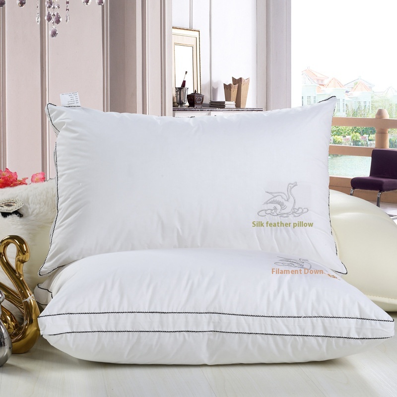 Five-star Hotel Pure Cotton Pillow Core Pillow Three-dimensional Lock Edge Pure Cotton Feather Velvet Compressed Pillow