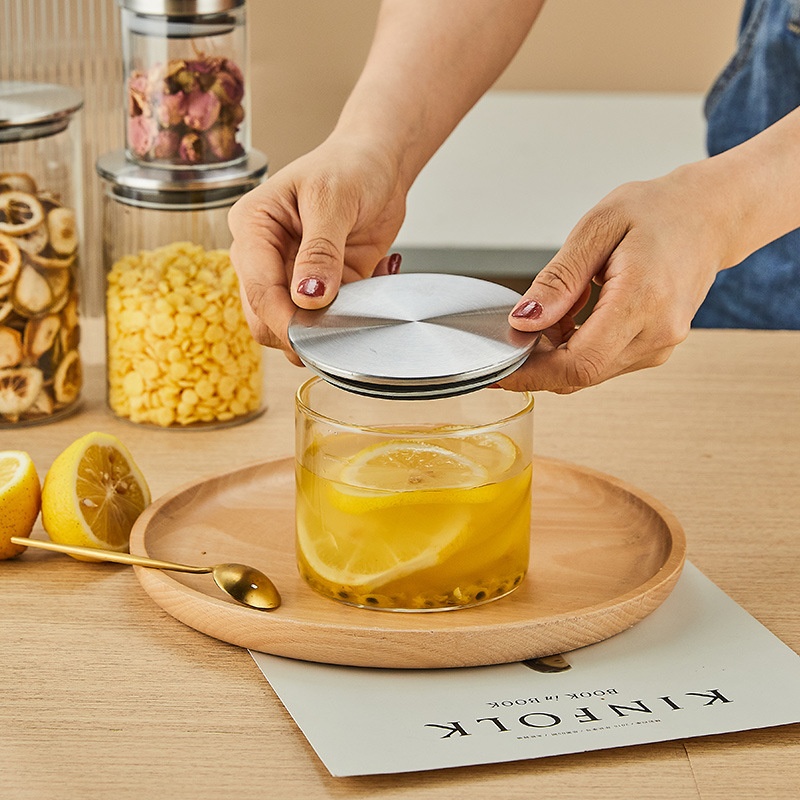 Mesomia Simple Grain Storage Box Kitchen Glass Bottle Empty Bottle Sealed Can Tea Can Storage Can