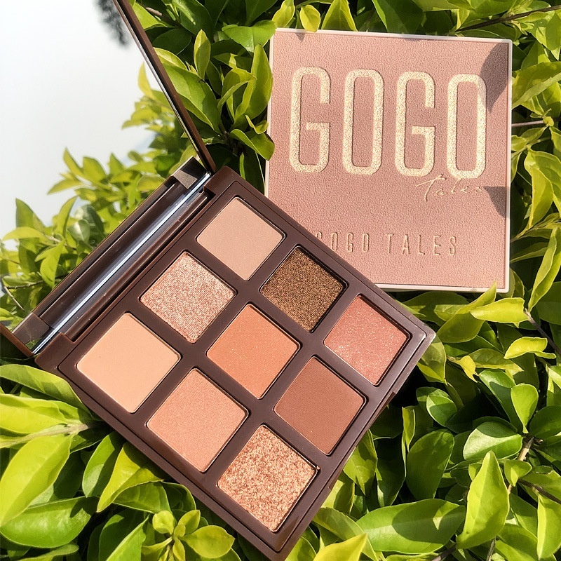 Gogo Dance Chocolate 9 Color Eyeshadow Plate Earth Color Pearlescent Matte Waterproof Jiugongge Eyeshadow Small Plate Portable