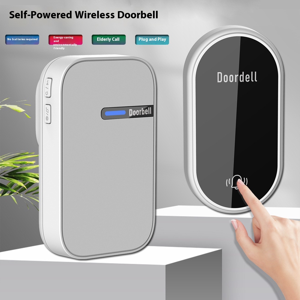 Self-Powered Doorbell For Home Use, Long-Distance Remote Control, Smart Waterproof Emergency Pager For Elderly And Children, Long-Distance Calling