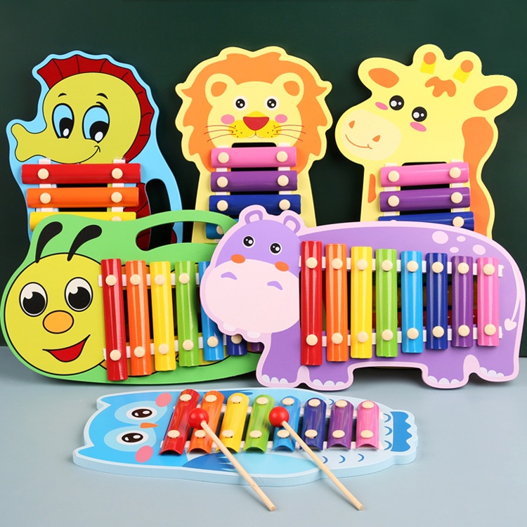 Children's Cartoon Animal Music Piano Infant Boy Girl Baby Enlightenment Music Interest Development Wooden Toy