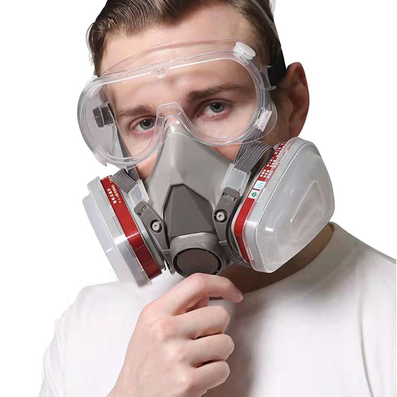 Puda PD-410 Gas Mask6200 Double Filter Box Gas Mask Coal Mine Spraying Paint Gas Mask