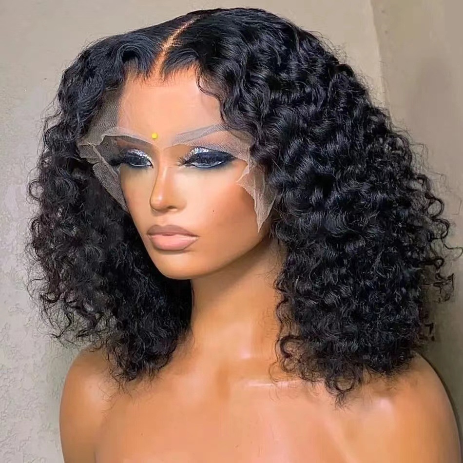 Product Front Lace Wig African Small Roll Explosive Head Chemical Fiber Wig Headset