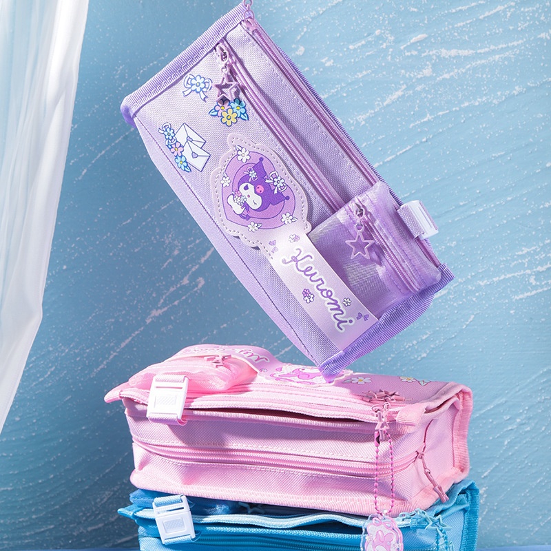 Joytop Sanrio Co-branded Pencil Case Cute Cartoon Kuromi Multifunctional Large-capacity Canvas Pencil Case