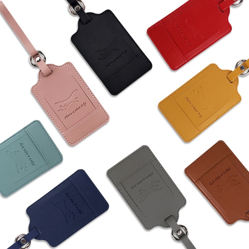 Hot Stamping Paper Card Hardware Buckle Pendant Consignment Label Boarding Pass Pu Leather Luggage Tag
