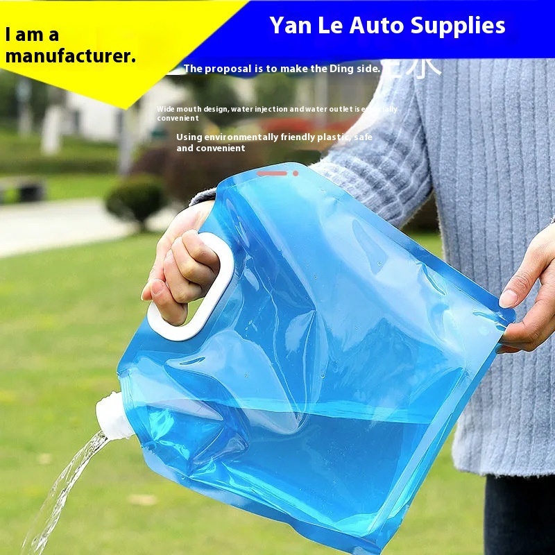 Outdoor Portable Folding Water Bag With Water For Cycling, Tourism And Camping Plastic Portable Thickened Large Capacity Water Storage Bag