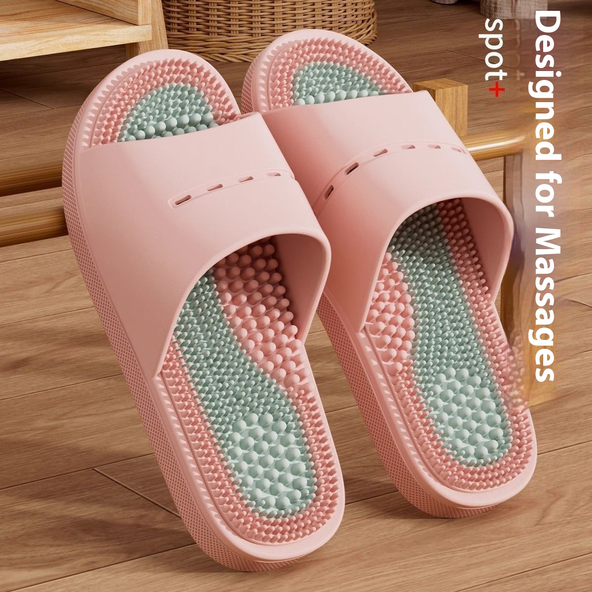 Summer Massage Slippers Indoor Home Elderly Slippers Women's Non-Slip Platform Slippers For Elders Men's Slippers