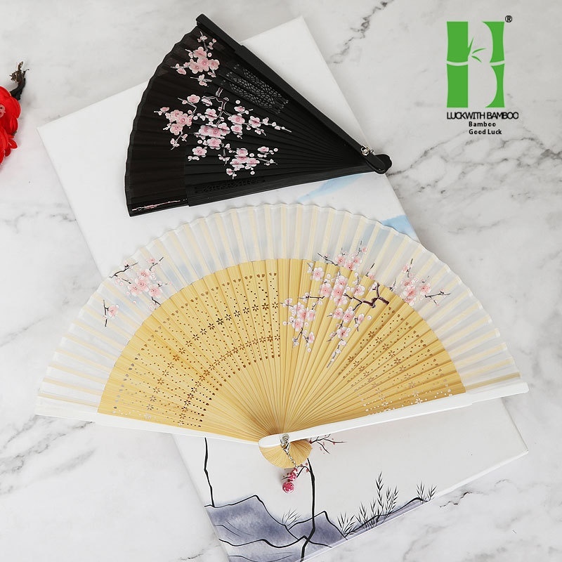 Handmade And Fan Women's Chinese Style Folding Fan Classical Hanfu Spray-painted Bamboo Fan Dance Fan