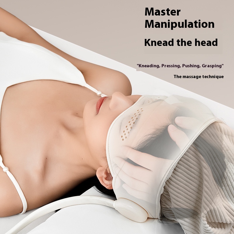 Head Massager English Airbag Wrap Sleep Heating Household Automatic Head And Eye Integrated Massage Helmet