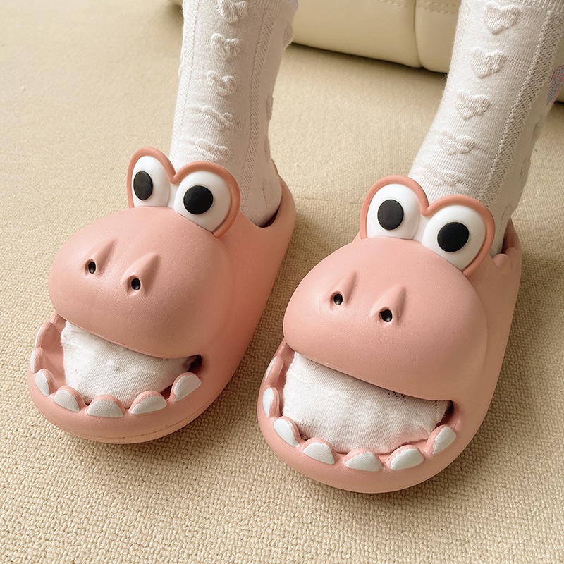 Creative Cartoon Dinosaur Sandals For Women Summer Indoor Home Thick Bottom Shit-stepping Anti-slip Slippers