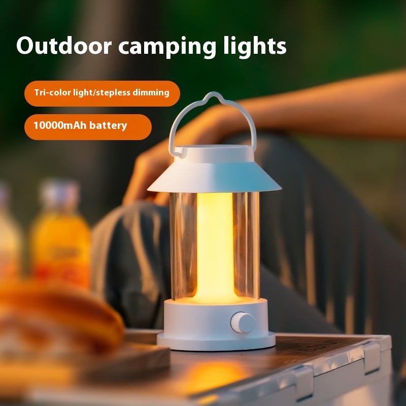 Outdoor Camping Night Light Atmosphere Light Large Capacity Emergency Rechargeable Hanging Portable Retro Lantern