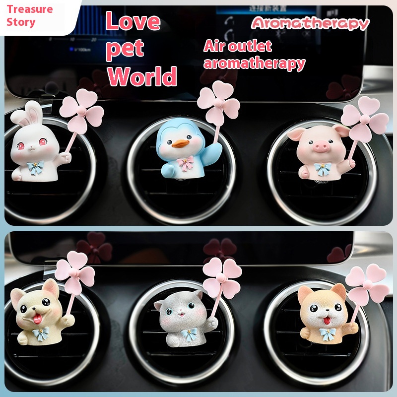 Pet World Car Air Vent Aromatherapy Creative Cartoon Rotatable Small Windmill Car Air Conditioner Perfume Accessories