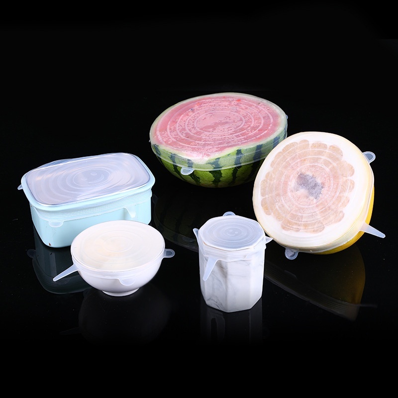 Multifunctional Silicone Fresh-keeping Cover Six-piece Set Round Silicone Cover Can Be Sealed And Reused Silicone Plastic Wrap Kitchen